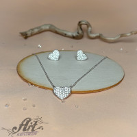 Сребърен комплект с циркони "Сърце II" S-506 Сребърен комплект с циркони "Сърце II" S-506